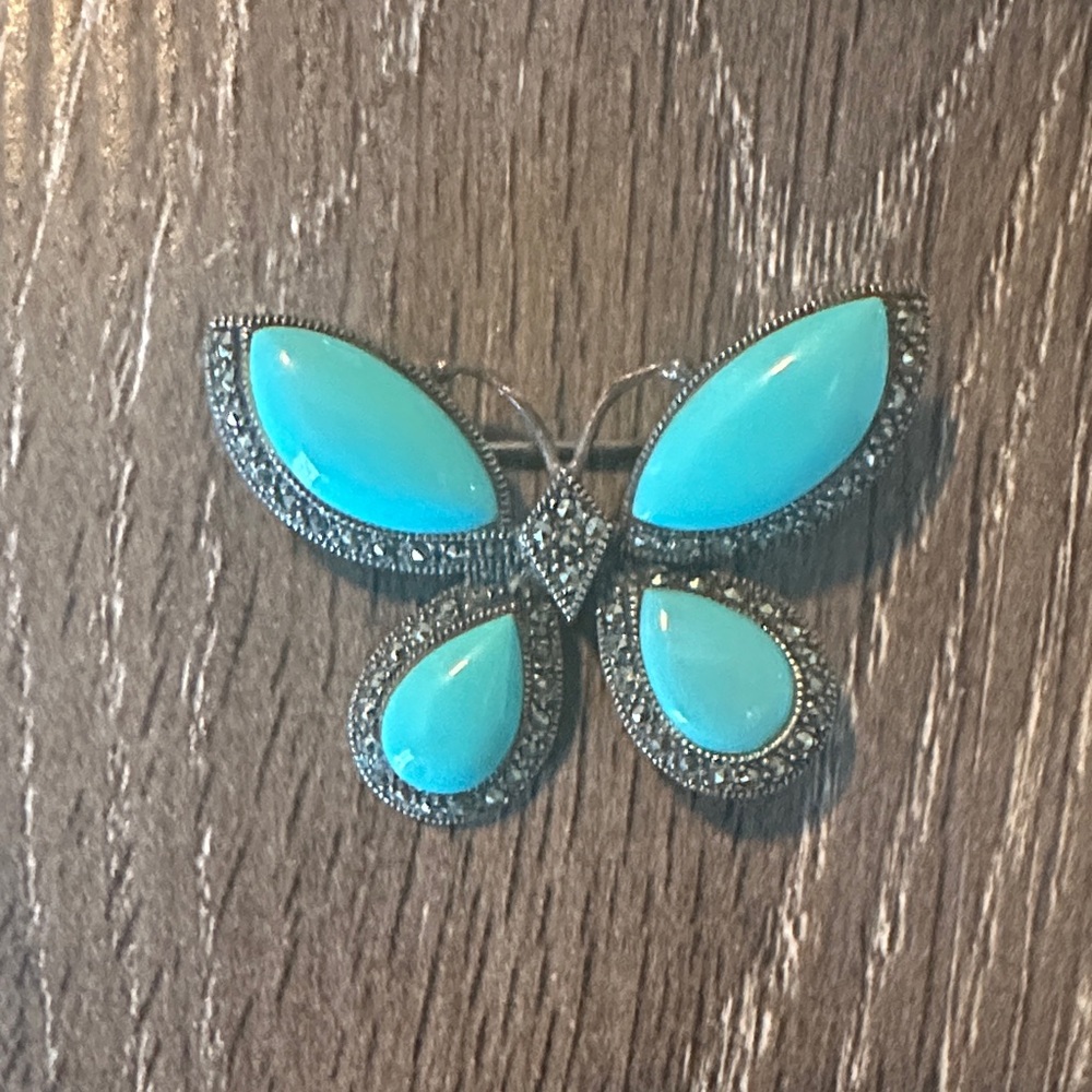 Turquoise Butterfly Brooch